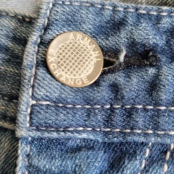 Armani Exchange Men's Blue Jeans J13 Slim Sz 32 Distress - Picture 3 of 5